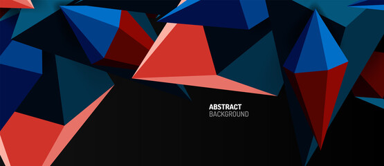 3d low poly abstract shape background vector illustration