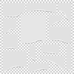 Torn edges paper set. Vector illustration.