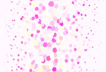 Light Pink, Yellow vector background with abstract shapes.