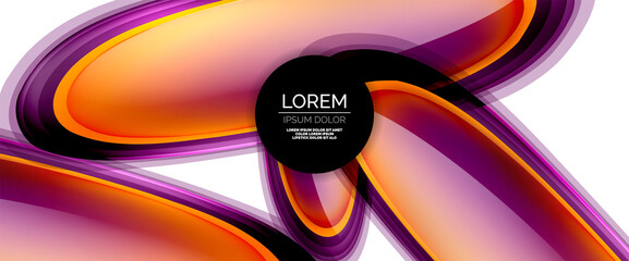 Circles and bubbles abstract background. Fluid liquid round shapes for web banner, app or poster