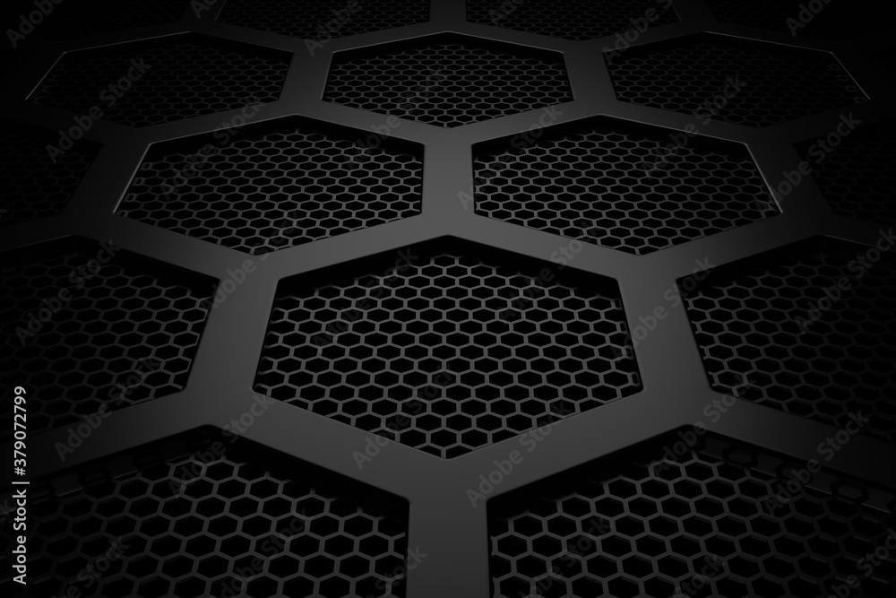 Poster abstract background of hexagon. 3d rendering.