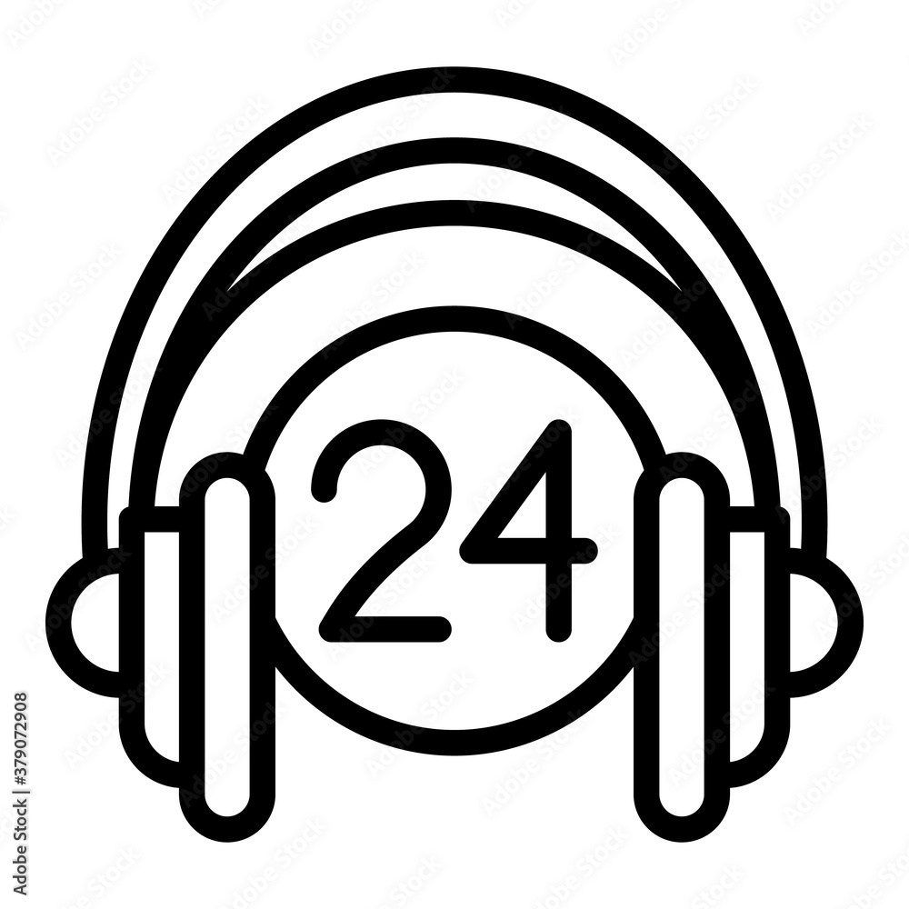 Poster 24 hours call center icon. outline 24 hours call center vector icon for web design isolated on white