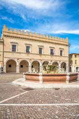 View at the Building of Town hall in Pesaro, Italy
