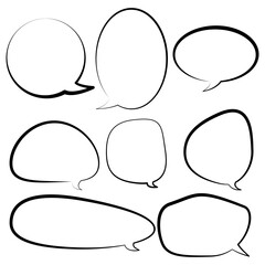 Speech bubbles set. Vector. Circle and oval speech bubbles. Illustration isolated on white background.