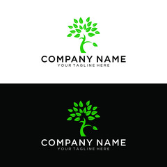 Twistree Logo Template. An illustration of two trunk twisting each other in a helix. Vector illustration nature tree.