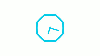 Fototapeta premium Amazing cyan color counting down clock icon on white background,clock icon without trick