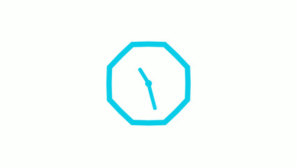 Fototapeta premium Amazing cyan color counting down clock icon on white background,clock icon without trick