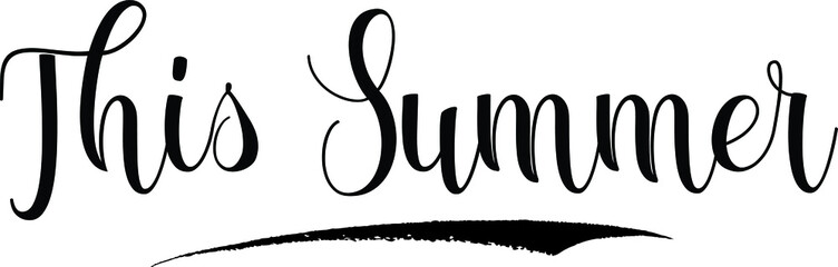 This summer Calligraphy Handwritten Black Color Text On Yellow 
Background