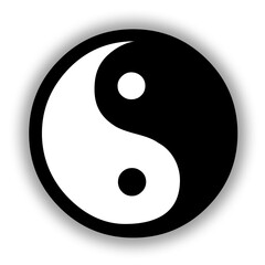 Yin yang icon on white background.