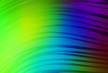 Dark Multicolor vector background with wry lines.