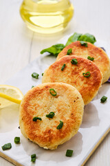 Fried cod meat cutlet