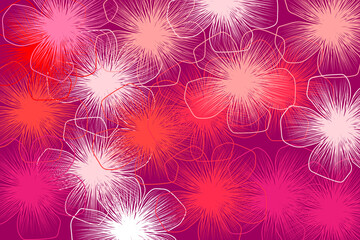 Red vector background with flowers decorative design. for business design.