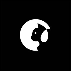 Cat circle logo, Abstract yellow circle logo design vector illustration, cat circle logo design template vector image