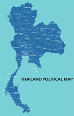 Thailand political map divide by state colorful outline simplicity style. Vector illustration.	