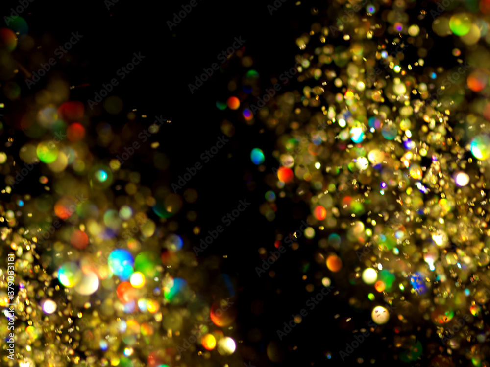 Sticker christmas background. festive abstract background with bokeh defocused
