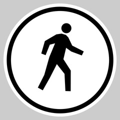 Pedestrian icon on white background.