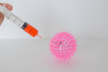 新型コロナウイルスに直接注射を打ち込む
