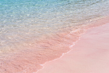 Pink Beach and Splash Wave in Komodo National Park, Indonesia