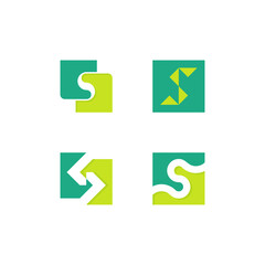 letter s inside square shapes logo collection