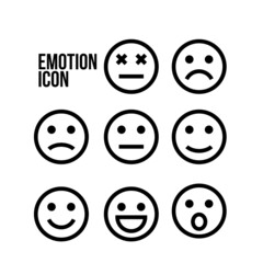 Set of Emoticon face solid icon for design website or graphic