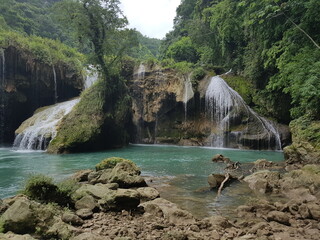 waterfall beautiful nature green forest
