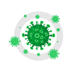 Coronavirus Bacteria Cell Icon