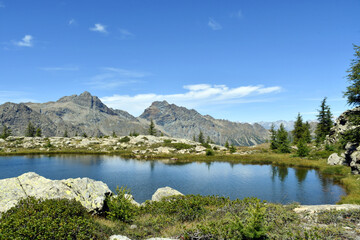 Fototapeta na wymiar Vallette lake, a small lake in the Aosta Valley, above Champorcher