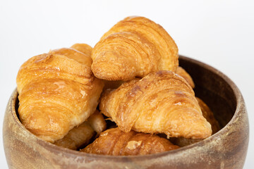 croissant bread and white background