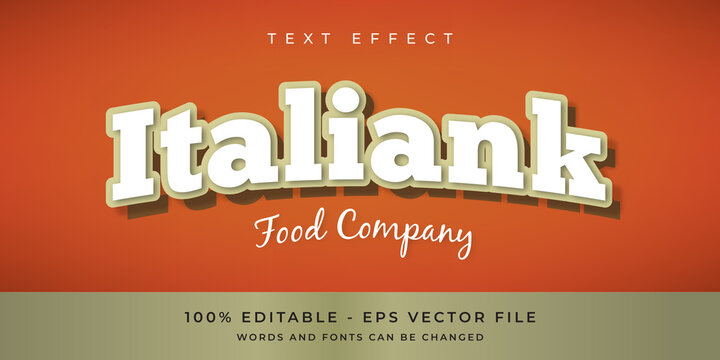 Italiank Food Text Effect