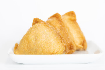 Japanese Inari sushi white background