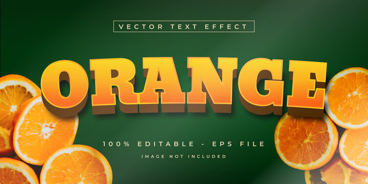 Orange Fruit 3d Text Effect Style