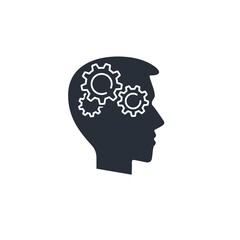 Technical thinking. Vector icon isolated on white background. Technical upgrade improvements