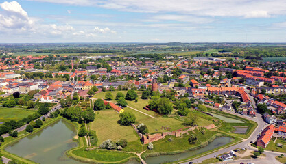 Fototapeta na wymiar The Goose tower in Vordborg and the castle center