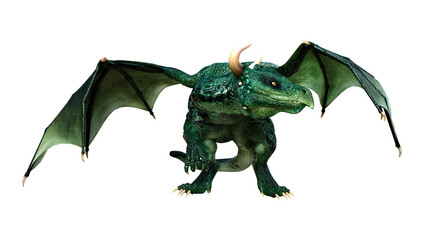 Fototapeta premium 3D Rendering Fairy Tale Dragon on White