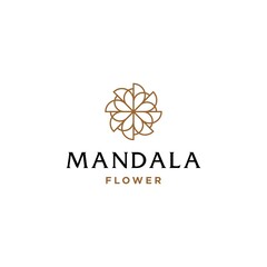 Abstract mandala flower swirl logo icon vector design. Elegant premium ornament vector logotype symbol.	
