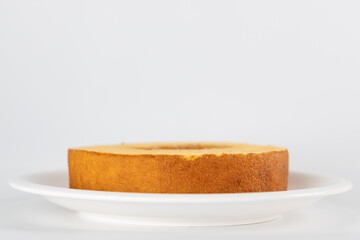 single baumkuchen cake white background