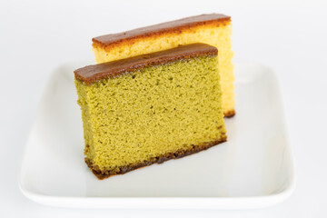 Japanese castella cake close up