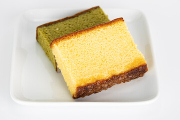 Japanese castella cake close up