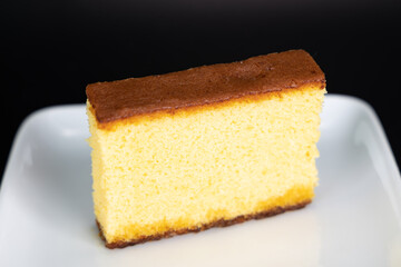 Japanese castella cake close up