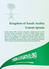 Flag of Saudi Arabia, Kingdom of Saudi Arabia. Bright, colorful vector illustration