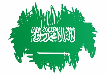 Flag of Saudi Arabia, Kingdom of Saudi Arabia. Bright, colorful vector illustration