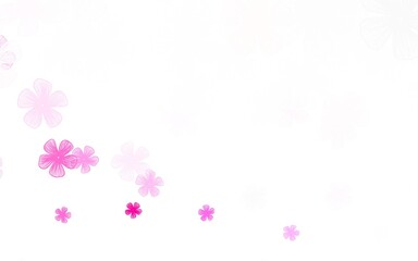 Light Pink vector abstract background with flowers.