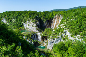 Fototapeta na wymiar The Veliki Slap Waterfall in Plitvice Lakes National Park, Croatia