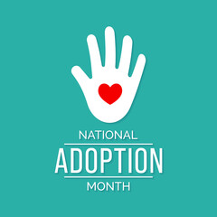 Vector illustration on the theme of National Adoption month observed each year during November.