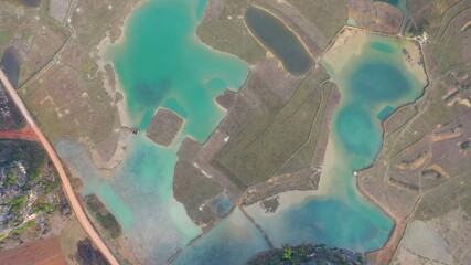 aerial view of the green lake 