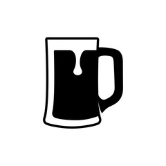 Pinta de cerveza. Logotipo jarra de cerveza vintage con espuma en color negro