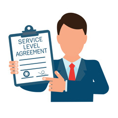 Service Level Agreement Contract Form. Vector icon isolated on white background.