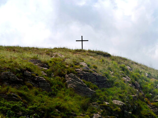 cross in the mountains