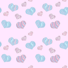 delicate seamless pattern with sweet hearts