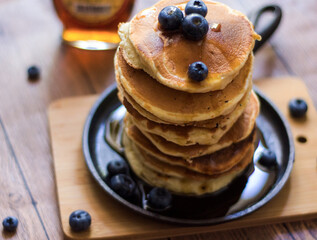 Fluffy American pancakes for breakfast